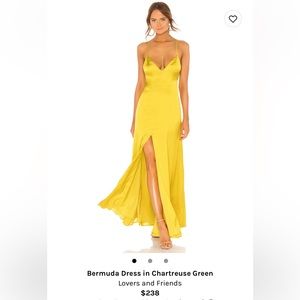 Lovers+friends Bermuda dress in chartreuse (gold)